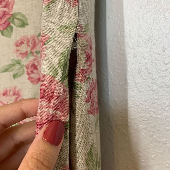 Vintage Floral Maxi Dress Linen Blend Sleeveless - Picture 5 of 10